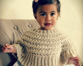 CROCHET PATTERN Popover Poncho - Sizes 0-6 months to Ladies 2X/3X - PDF Download