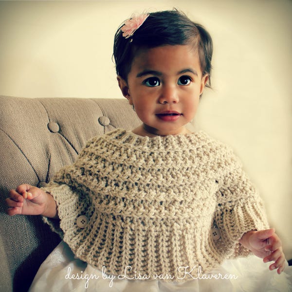 CROCHET PATTERN Popover Poncho - Sizes 0-6 months to Ladies 2X/3X - PDF Download