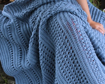 CROCHET PATTERN Blue Castle Throw - PDF Download