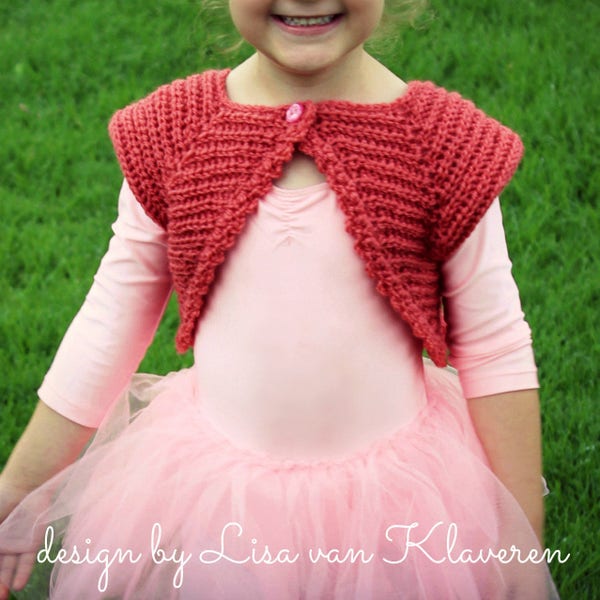 CROCHET PATTERN Prima Ballerina Bolero - Sizes 0-6 months to 12 years - PDF Download