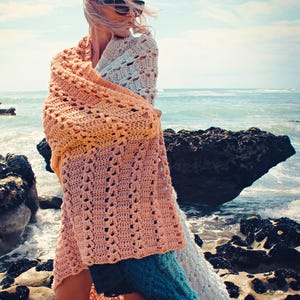 CROCHET PATTERN Sunset Beach Throw - Make to Any Size - PDF Download