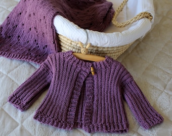 CROCHET PATTERN Knit-Look Rib Baby Cardigan - Sizes 0-3 to 12-18 months - PDF Download