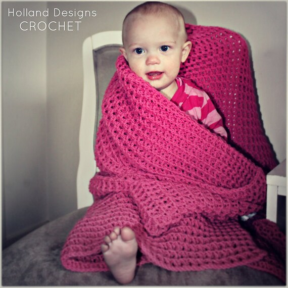 CROCHET PATTERN - Reversible Waffle Blanket - Make to Any