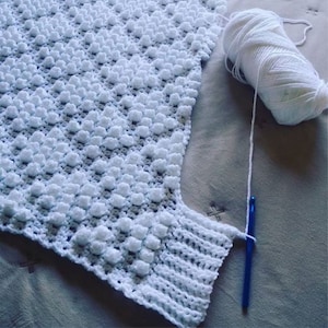CROCHET PATTERN Popcorn Quilt Afghan- Make to Any Size - PDF Download