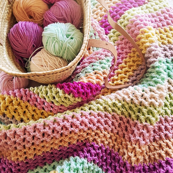 CROCHET PATTERN Crojo Afghan - Make a Throw or Blanket of Any Size - PDF Download