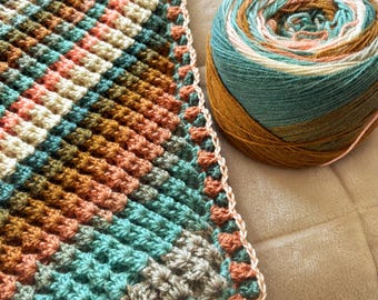 CROCHET PATTERN C2C Waffled Shell Stitch Blanket - Make Any Size Square or Rectangle - PDF Download