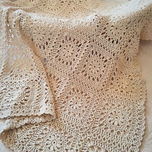 CROCHET PATTERN Flower Motif Baby Blanket - Make to Any Size - PDF Download