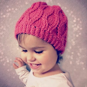 CROCHET PATTERN Cable Tryst Beanie Sizes Baby to Adult Ladies PDF Download image 1