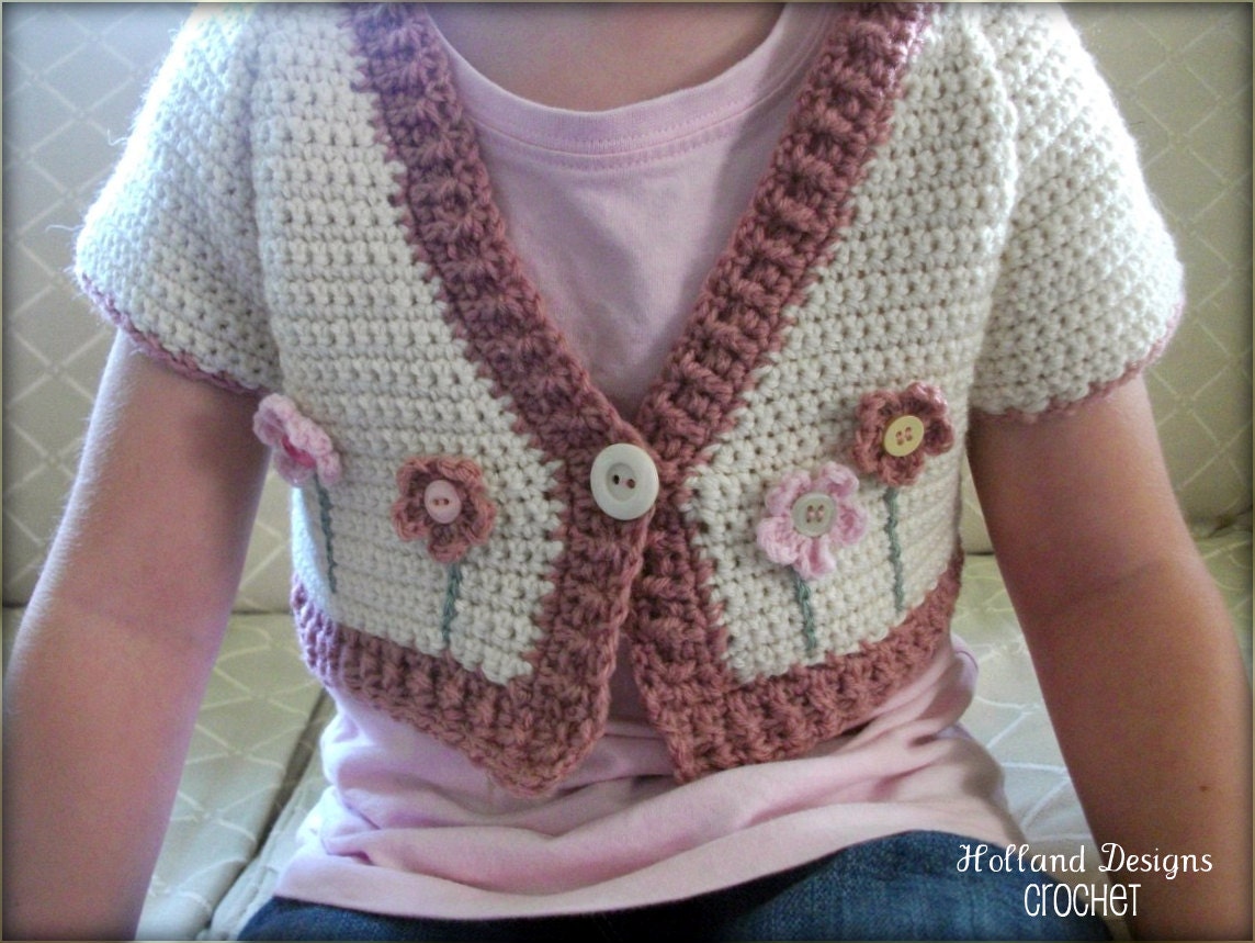 CROCHET PATTERN Flower Garden Cardigan Baby to 5 Years PDF