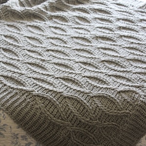 CROCHET PATTERN Heritage Cable Blanket - Make to Any Size - PDF Download