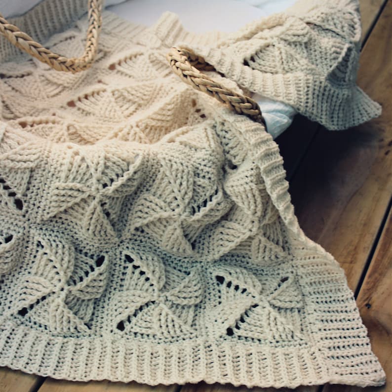 CROCHET PATTERN Textured Pinwheel Afghan Make to Any Size