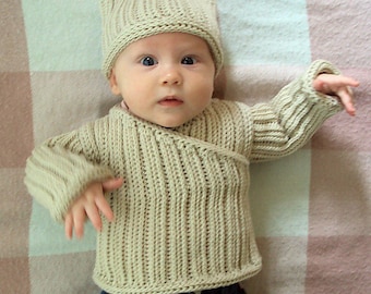 CROCHET PATTERN Knit-Look Crocheted Pullover - Baby and Toddler - PDF Download