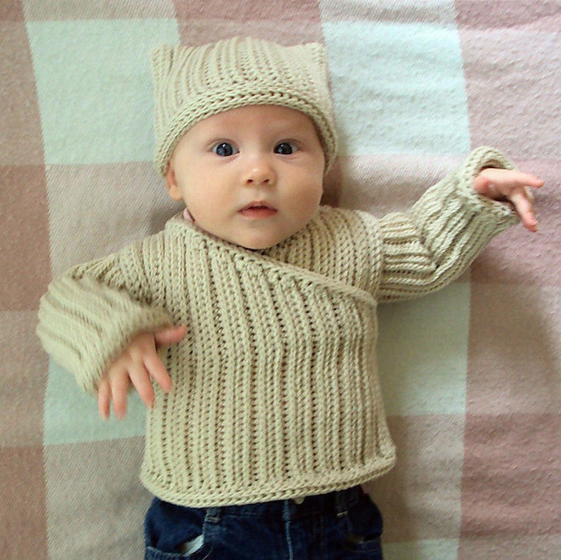 CROCHET PATTERN Knit-Look Crocheted Pullover Baby and Toddler PDF Download image 1