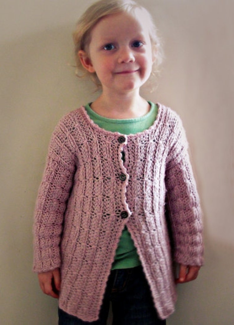 CROCHET PATTERN Mock Cable-Knit Cardigan Sweater Sizes Newborn to 12 Years PDF Download image 2