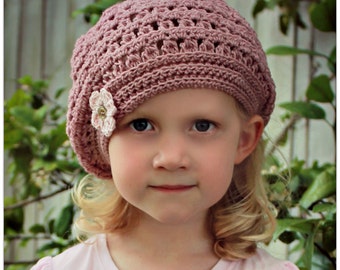 CROCHET PATTERN Mia Beret - Includes Hat Sizes Baby to Adult - PDF Download