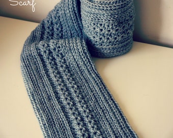 CROCHET PATTERN Simple Cable Scarf - Child and Adult - PDF Download