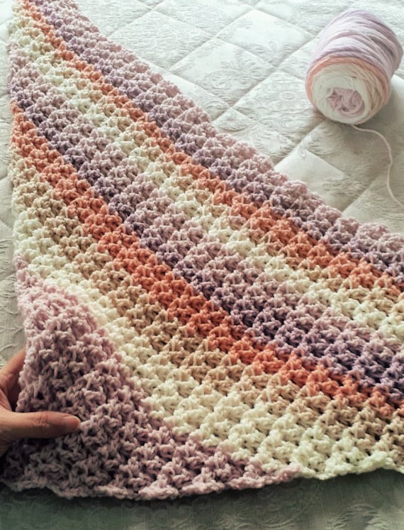 CROCHET PATTERN C2C Squish Factor Afghan Make to Any Size Blanket or Scarf  PDF Download 