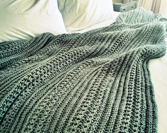 CROCHET PATTERN Short Row Cable Blanket - Make an Afghan of Any Size - PDF Download