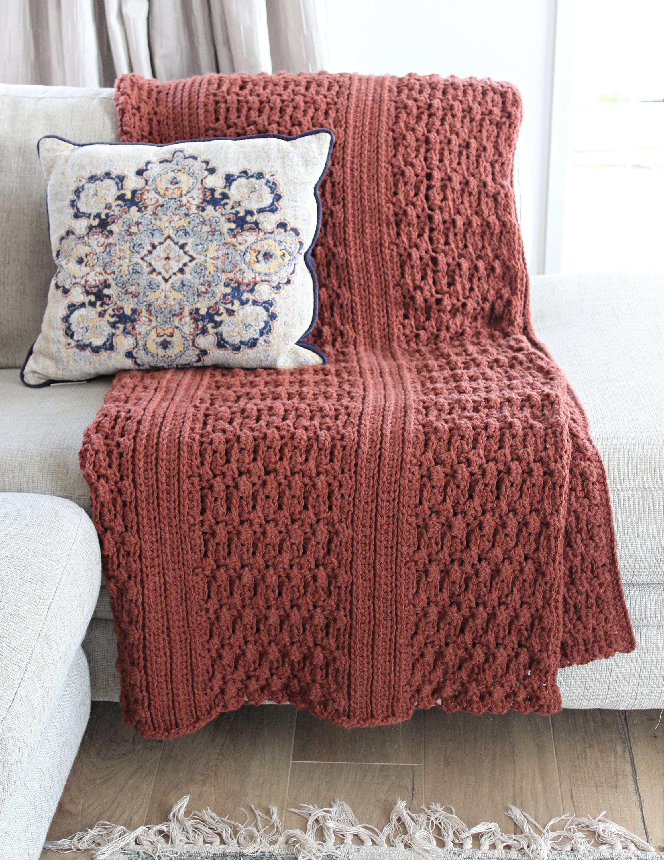 CROCHET PATTERN Cassia Throw - Make to Any Size - PDF Download