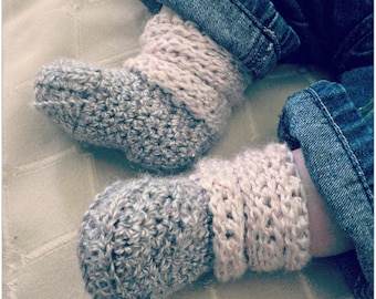 CROCHET PATTERN Slouchy Baby Boots - 0-12 Months - PDF Download