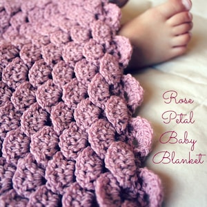 CROCHET PATTERN Rose Petal Baby Blanket - Make to Any Size - PDF Download