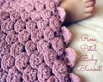 CROCHET PATTERN Rose Petal Baby Blanket - Make to Any Size - PDF Download