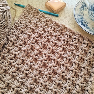 CROCHET PATTERN Cable Rib Stitch - Make a Blanket or Scarf of Any Size - PDF Download
