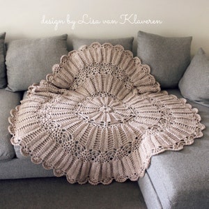 CROCHET PATTERN Harvest Fields Afghan - Circular Throw 54&quot; Wide - PDF Download