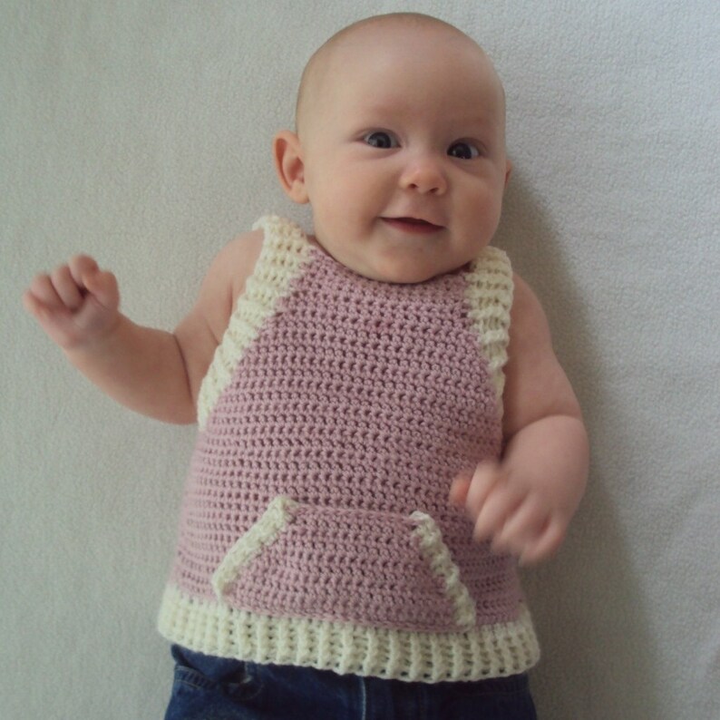 Download Now CROCHET PATTERN Triangle Pocket Tank Top Baby Etsy