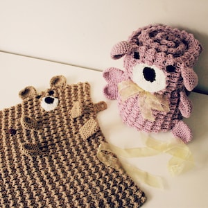 CROCHET PATTERN Roly Poly Teddy Blankets - Baby and Lovey Sizes - PDF Download