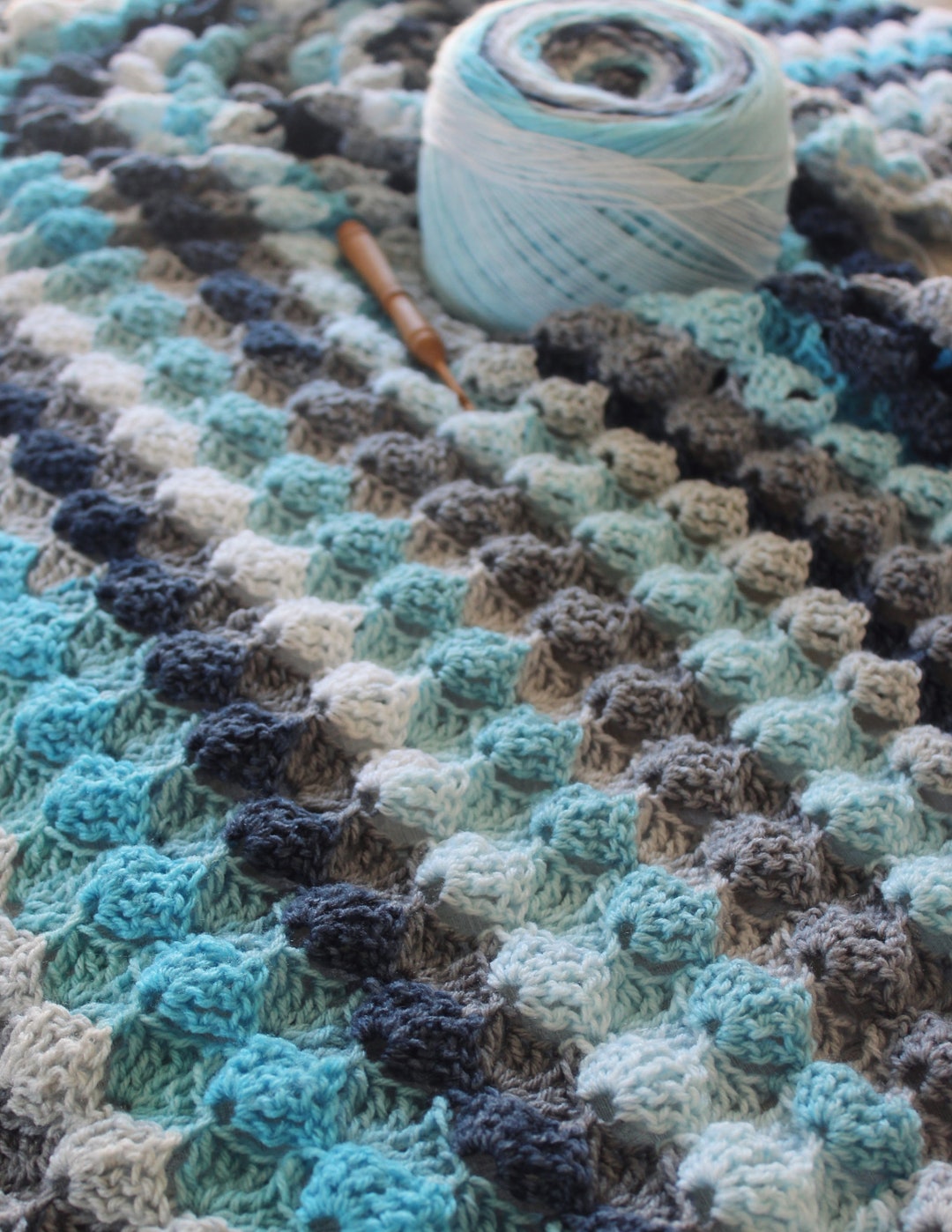 CROCHET PATTERN Ocean Bubbles Throw- Make to Any Size - PDF Download - Etsy