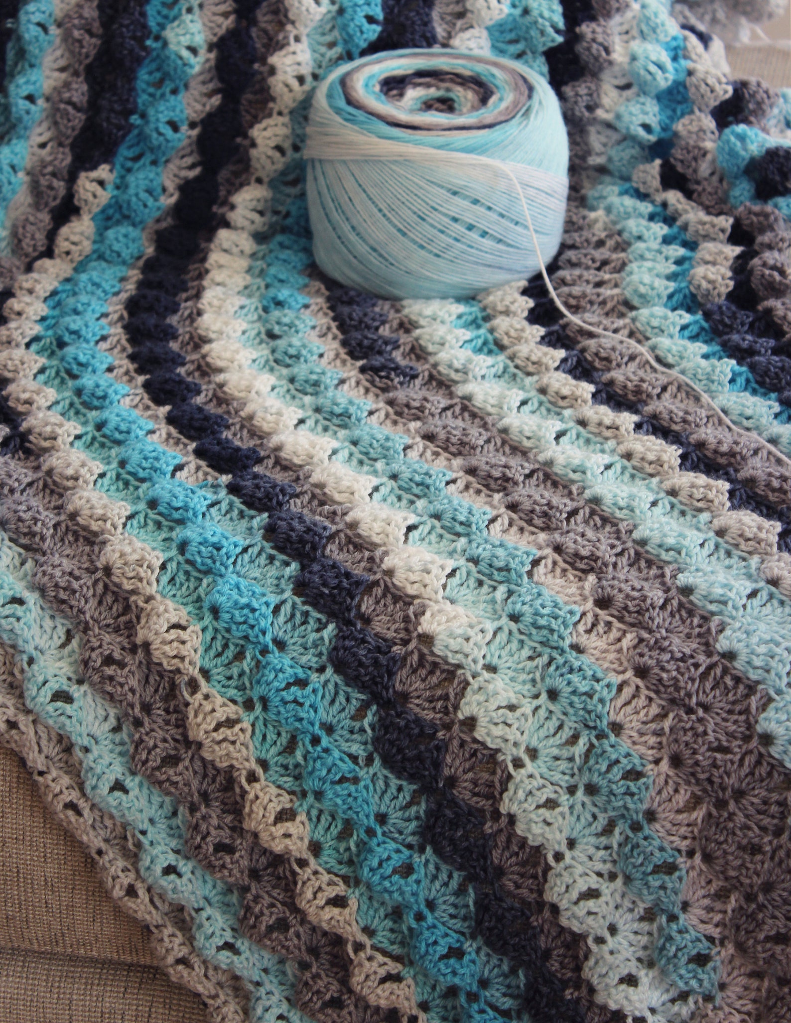 CROCHET PATTERN Ocean Bubbles Throw- Make to Any Size - PDF Download - Etsy