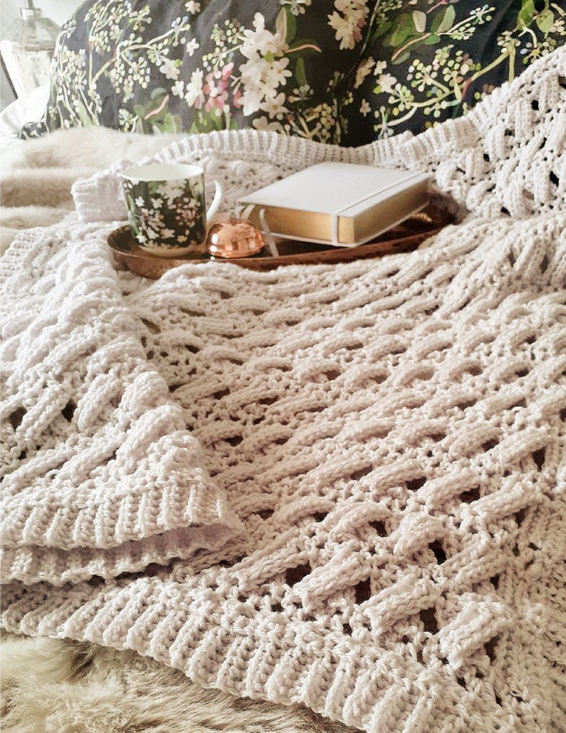 CROCHET PATTERN Twisted Lace Afghan Make to Any Size PDF Download image 3