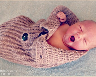 CROCHET PATTERN Knit-Look Baby Bundler - PDF Download