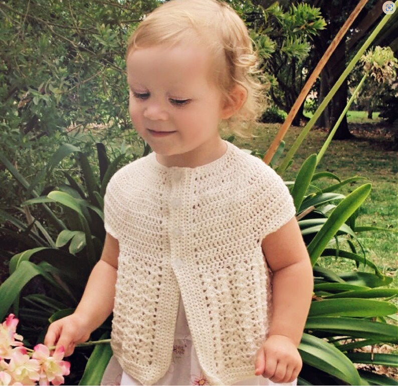 CROCHET PATTERN Seamless Cardigan Baby and Toddler PDF Download image 1