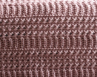 CROCHET PATTERN Rose-Colored Blanket - Make to Any Size - PDF Download