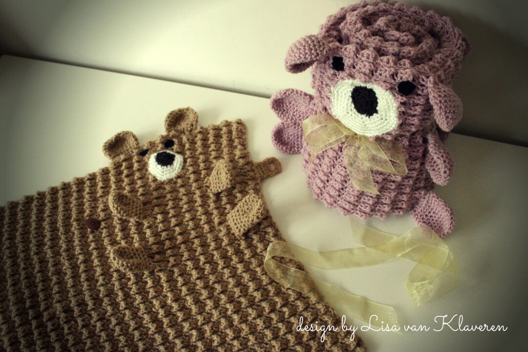 CROCHET PATTERN Roly Poly Teddy Blankets Baby and Lovey Sizes PDF ...