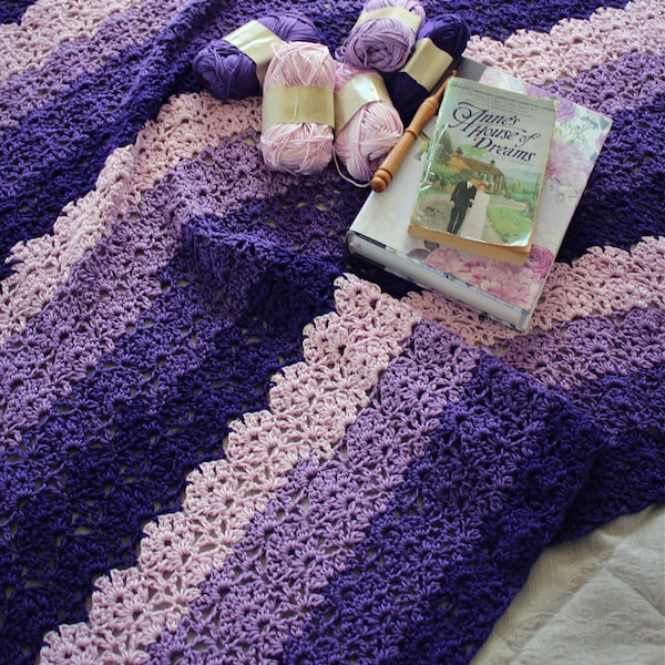 HAAKPATROON Violet Vale Afghan - Maak in elke maat - PDF-download