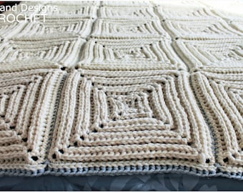 CROCHET PATTERN Garden Maze Throw - Make to Any Size - PDF Download