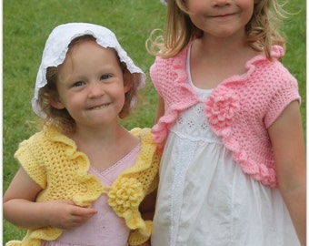 CROCHET PATTERN Ruffled Bolero - 0-12 Years - PDF Download