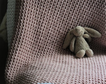 CROCHET PATTERN Cast On Moss Stitch - Blanket or Scarf - PDF Download