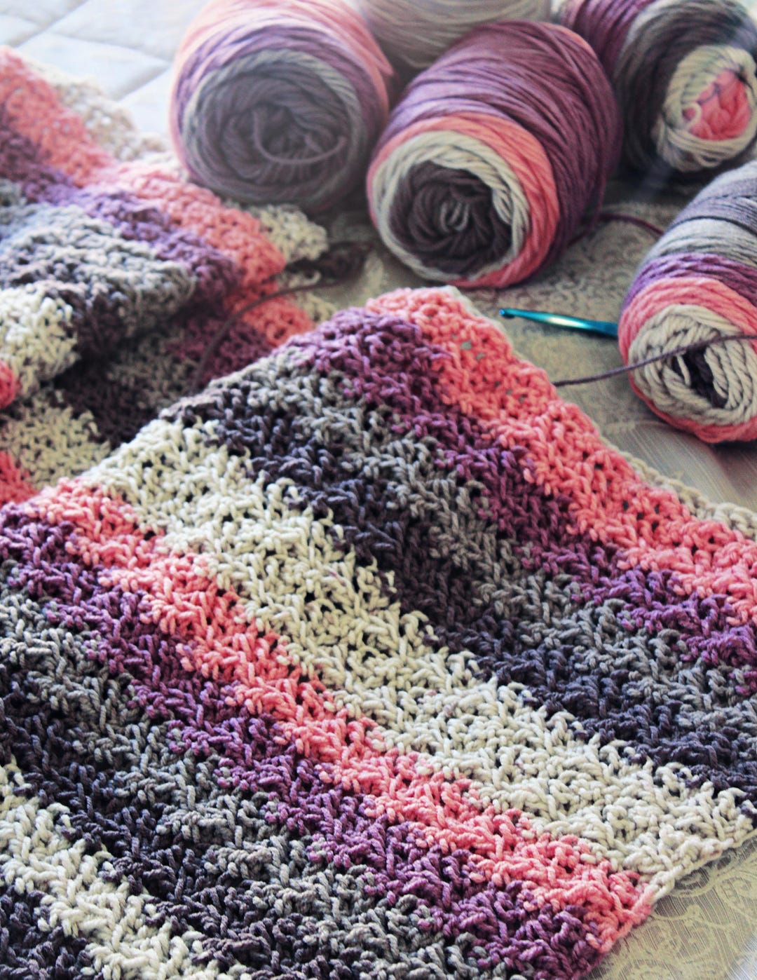 CROCHET PATTERN Fall in Love Throw - Make to Any Size - PDF Download - Etsy