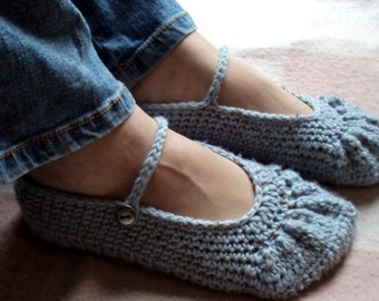 CROCHET PATTERN Boho Ballet Flats Slippers - Ladies Sizes - PDF Download