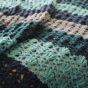 CROCHET PATTERN Beach Holiday Afghan - Make to Any Size - PDF Download
