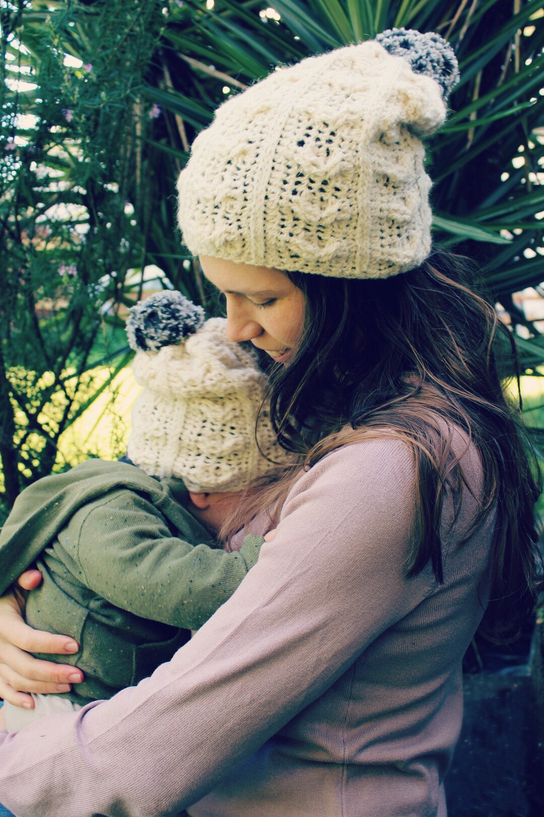 CROCHET PATTERN Alpaca Cables Beanie Sizes Baby to Adult PDF - Main Image