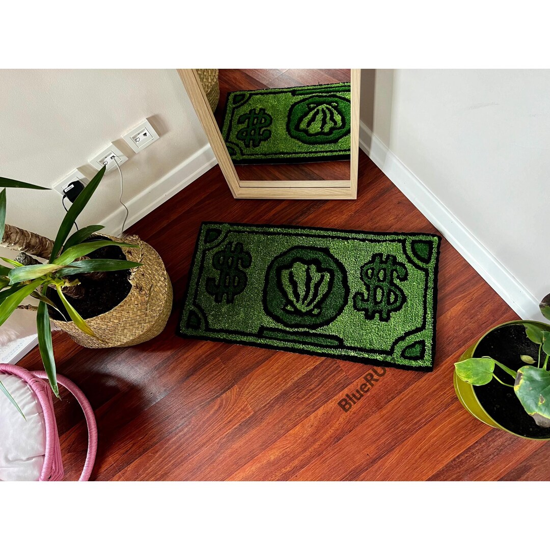 Mr. Krabs Green Dollar Tufting Rug - Custom Tufting Rug - Etsy