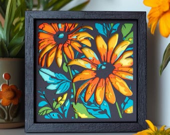 Sunflower Shadow Box SVG | 3D layered Flower Wall Art | Cricut Laser Cut File | Floral Cardstock Papercut | Multilayer Mandala Design