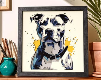 Pitbull Shadow Box SVG | 9 Layer 3D Papercut Template | Laser Cut File for Cricut | Dog Wall Art
