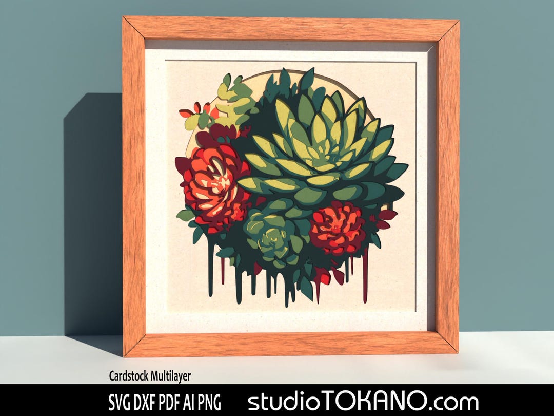 Floral Shadow Box SVG, 3D Layered Papercut Template (digital Download ...