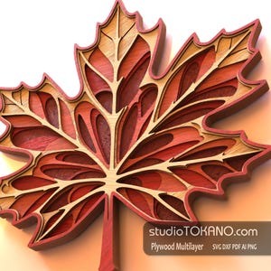 3D Laser Cut Mandala Wand Kunst Schatten Box SVG Cricut Glowforge Xtool DIY Wohnkultur personalisiertes Geschenk Multilayer Ahornblatt Vorlage